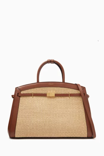 The Hudson Tote Bag in Raffia & Leather