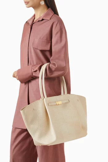 Large New York Tote Bag in Lizard-effect Leather