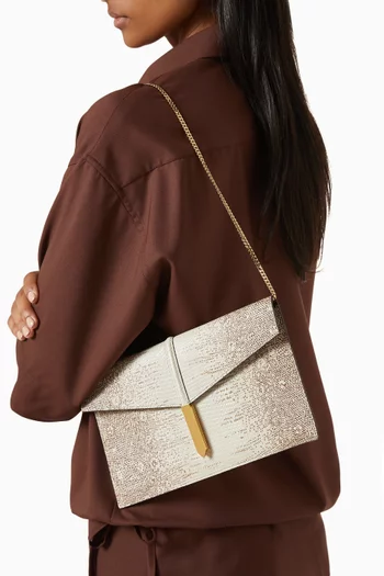 Tokyo Clutch in Lizard-printed Leather