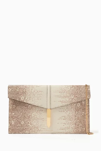 Tokyo Clutch in Lizard-printed Leather
