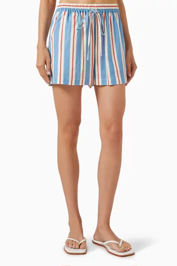 The Charlie Striped Shorts in Linen-blend