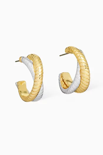 أقراط دائرية دوبل كوبرا مزيج معادن