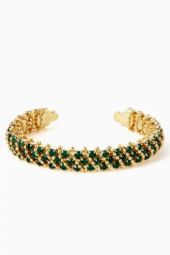 سوار إيزيلدا مرصع بالكريستال معدن مطلي بلون ذهبي