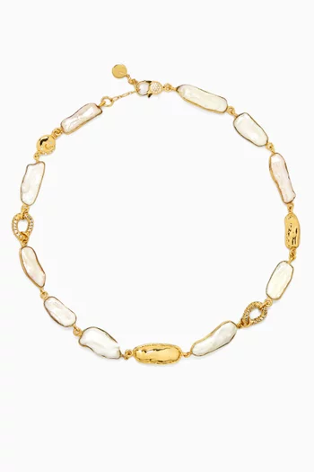 Mother-of-pearl Necklace in Gold-plated Metal