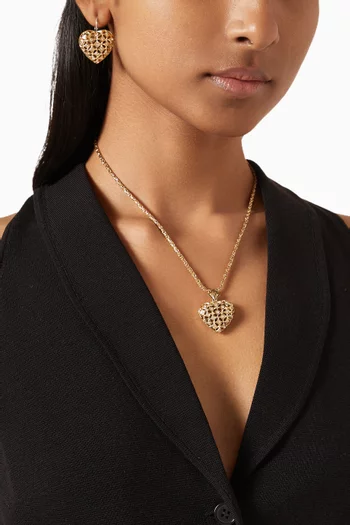 Coracao Heart Pendant Necklace in Gold-plated Metal