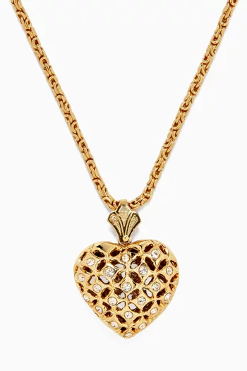 Coracao Heart Pendant Necklace in Gold-plated Metal