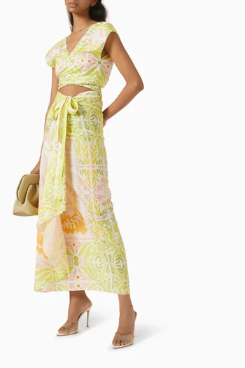 Printed Crop Top & Pareo Set