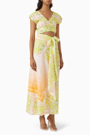 Printed Crop Top & Pareo Set