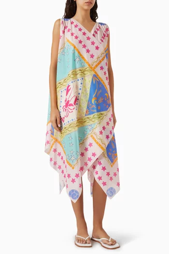 Printed Cover-up & Shorts Co-ord Set
