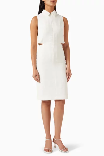 Midi Dress in Linen-blend