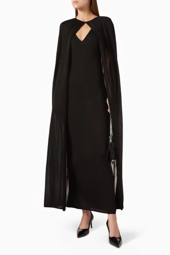 Cape Maxi Dress in Viscose-blend