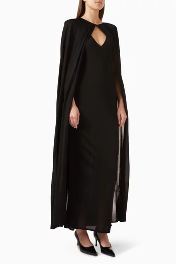 Cape Maxi Dress in Viscose-blend