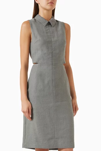 Midi Dress in Linen-blend
