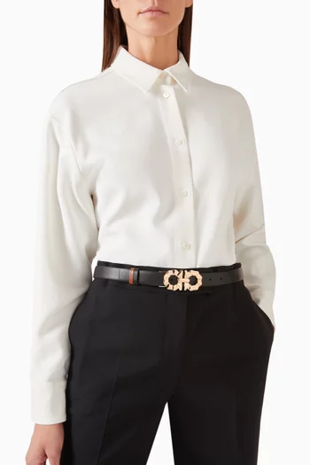 حزام بوجهين جلد