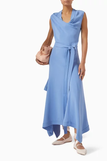 فستان بحافة غير متماثلة وحزام