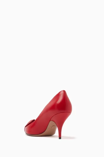 Gwen 70 Bow Pumps in Leather