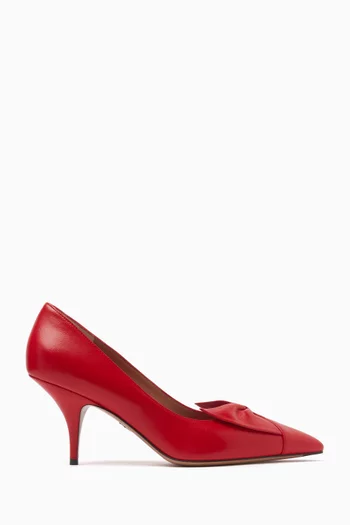 Gwen 70 Bow Pumps in Leather