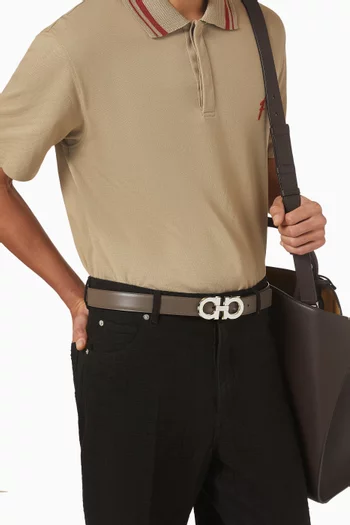 Gancini Reversible Belt in Leather