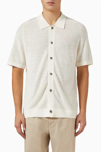 قميص بأزرار كتان