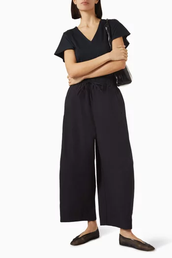 Barrel-leg Pants in Cotton
