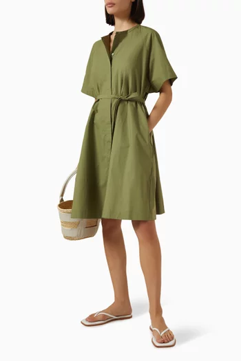Raglan-sleeve Dress in Cotton