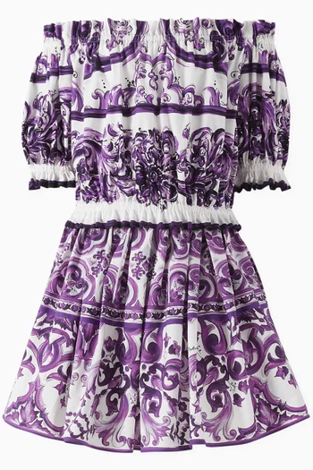 Majolica-print Top in Poplin
