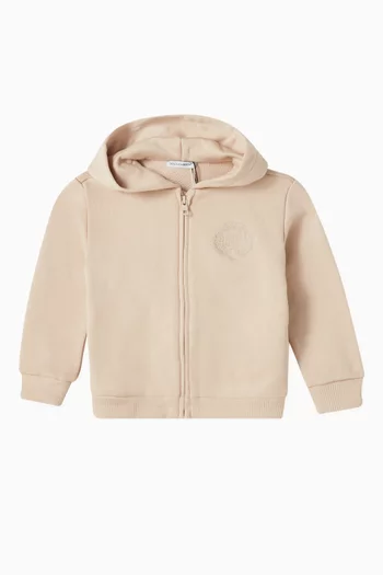 Zip-through Hoodie in Cotton Jersey