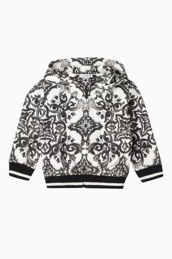 Majolica-print Hoodie in Cotton