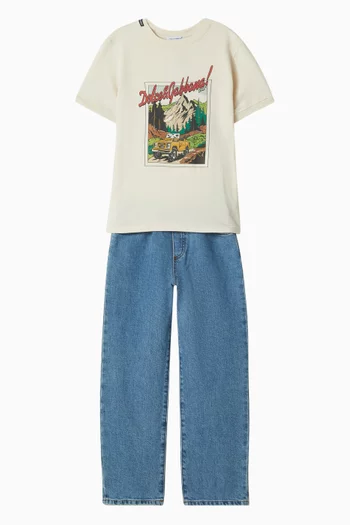 Drawstring Jeans in Denim