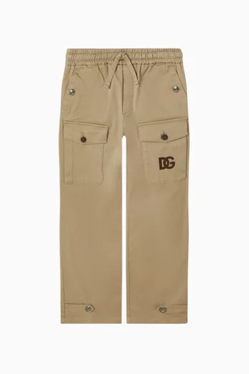 DG Logo Cargo Pants in Cotton Gabardine