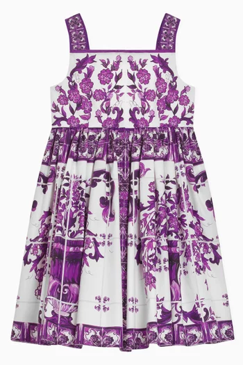 Majolica-print Dress in Cotton-poplin