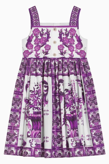 Majolica-print Dress in Cotton-poplin