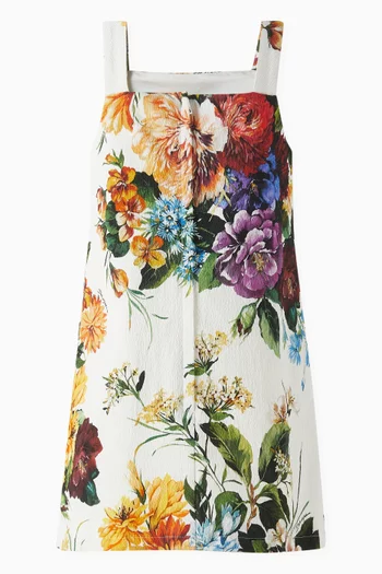 Flower-print Dress in Wall Fabric