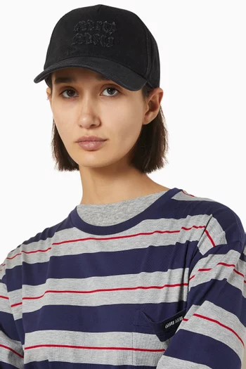 Logo-embroidered Baseball Cap in Denim
