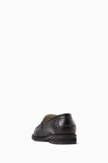 Wilde Snake-printed Penny Loafers in Leather