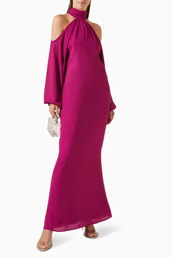 Biscay Halterneck Maxi Dress in Crepe