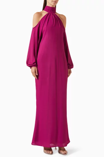 Biscay Halterneck Maxi Dress in Crepe