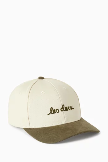 Brad Logo Baseball Cap in Cotton & Suede