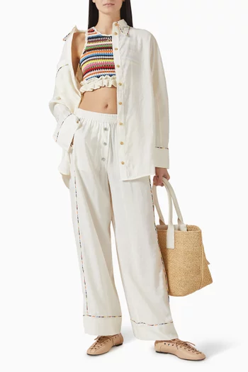 Crochet Frill Top in Organic Cotton