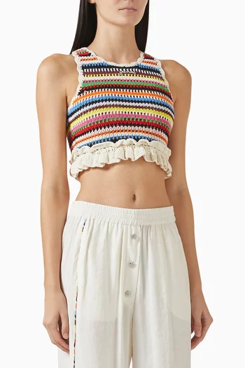 Crochet Frill Top in Organic Cotton