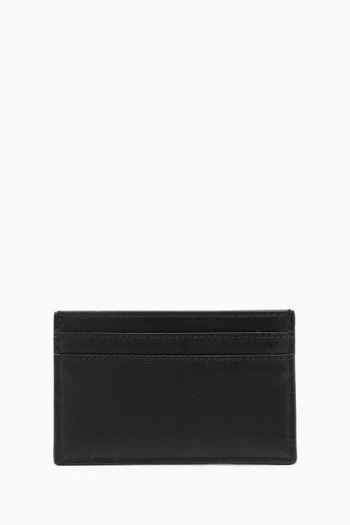 Logo-embossed Card Holder in Leather