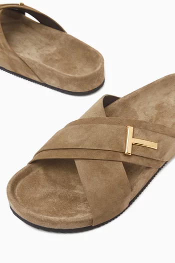 T Icon Sandals in Suede