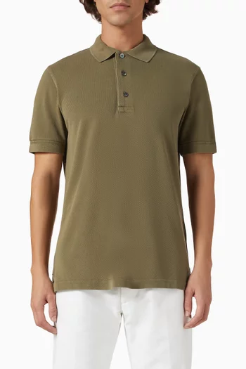 Cut & Sewn Polo Shirt in Cotton & Lyocell
