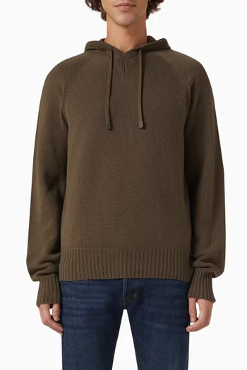 Drawstring Hoodie in Cashmere Knit