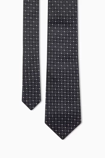 Patterned Tie in Silk Jacquard
