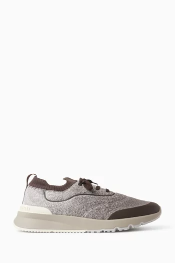 Runners in Coton Knit & Semi-polished Calfskin