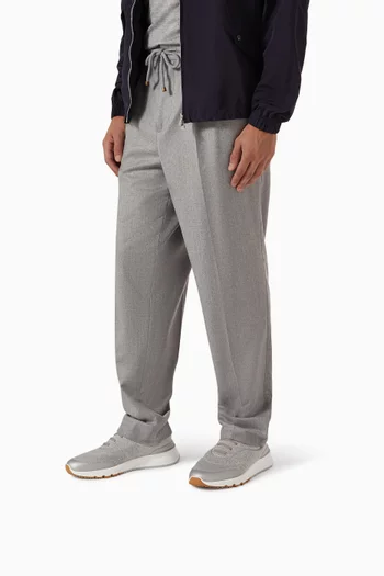 Runners in Cotton Knit & Semi-polished Calfskin