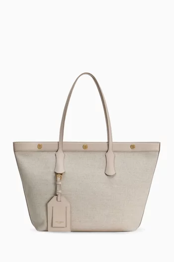 Atene Medium Tote Bag in Canvas & Leather