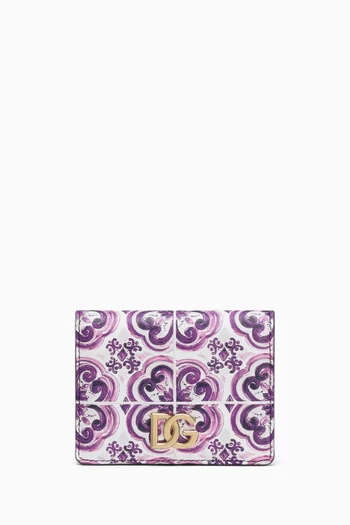 Majolica-print Continental wallet in Leather