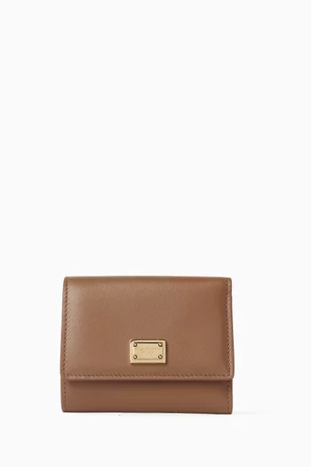 Small Continental Wallet in Smooth Leather